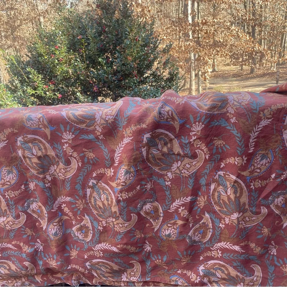 Garnet Hill Priya Paisley Relaxed-Linen Twin  Duvet Cover